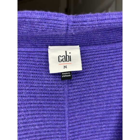CAbi Sunday Cardigan Womens M Purple Button Up Ribbed V-Neck Knit - Picture 5 of 5
